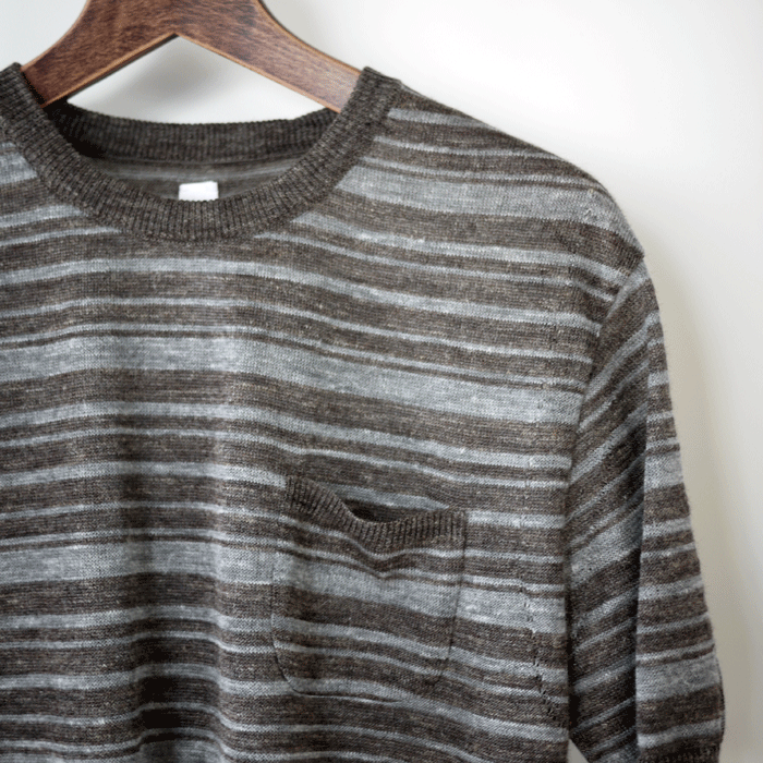 YAECA / Short Sleeve Border Knit