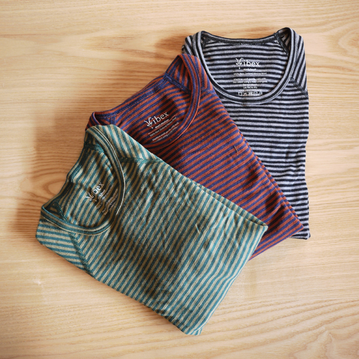 ibex / Mens Woolies Crew Stripe