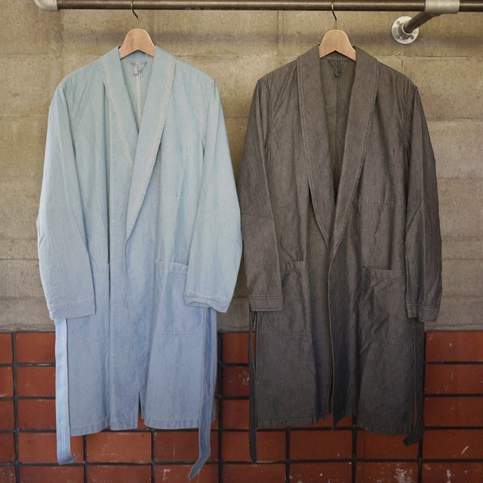UNUSED / Cotton Chambray Robe Coat