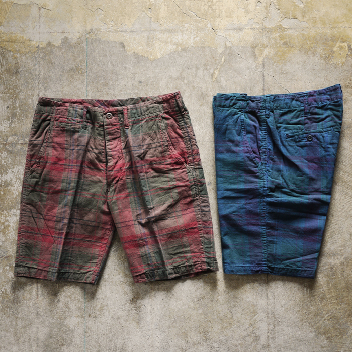 ts(s) / Over Dyed Indian Madras Plaid Cloth Military Narrow Shorts