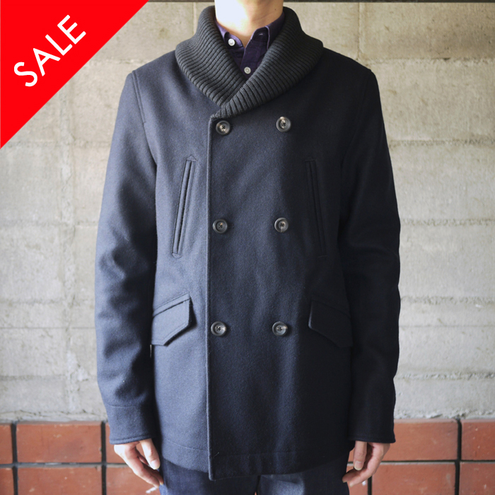 wings+horns / Ribed Collar Pea Coat