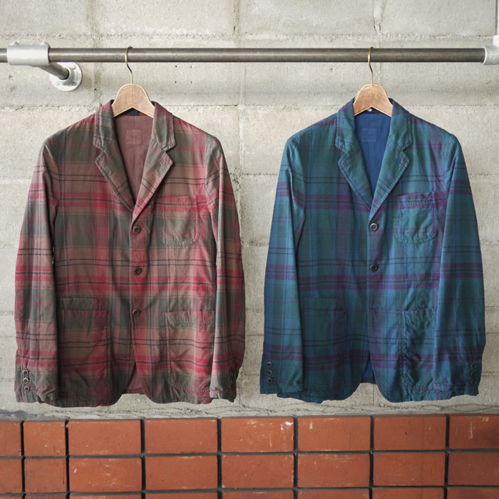ts(s) / Over Dyed Indian Madras Plaid Cloth 3Button 3+1 Patch Pocket Jacket