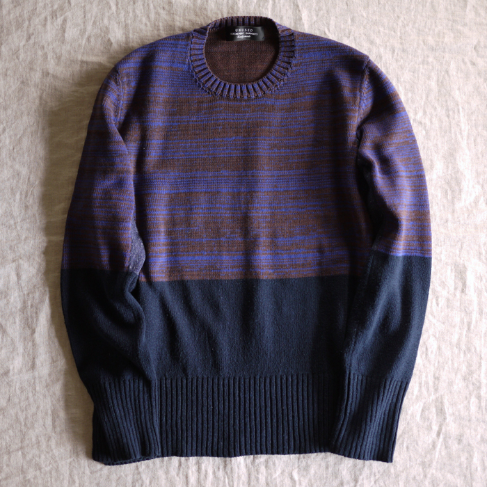 UNUSED / 7G Crew Neck Mix Knit