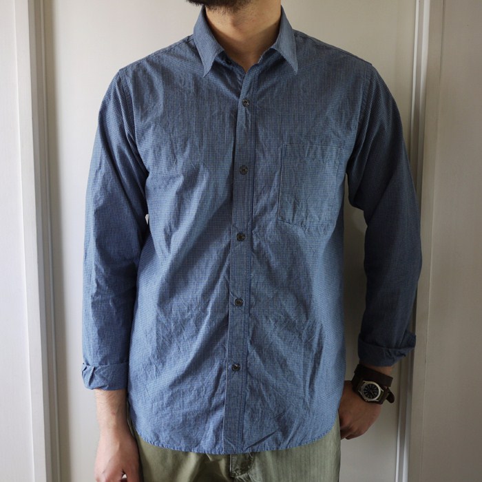 VISIEUR / Gingham Check Chambray Shirts