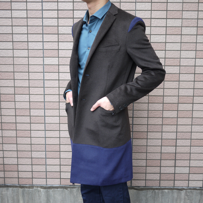 kolor / Angora Wool beaver Cloth Chesterfield Coat