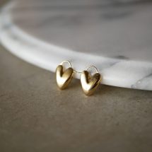 Tiny Puffy Heart Hoops (Gold) | EUREKA FACTORY HEIGHTS