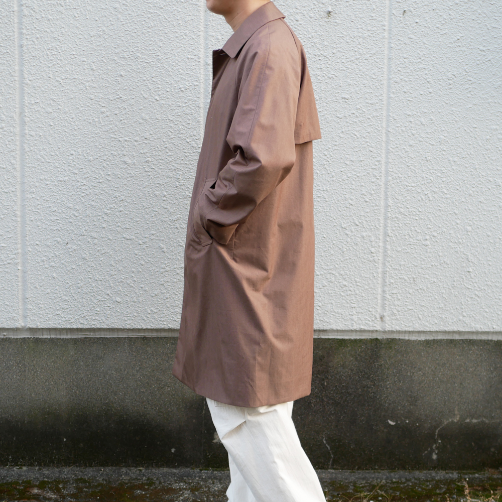 YAECA SOUTIEN COLLAR COAT STANDARD　BROWN