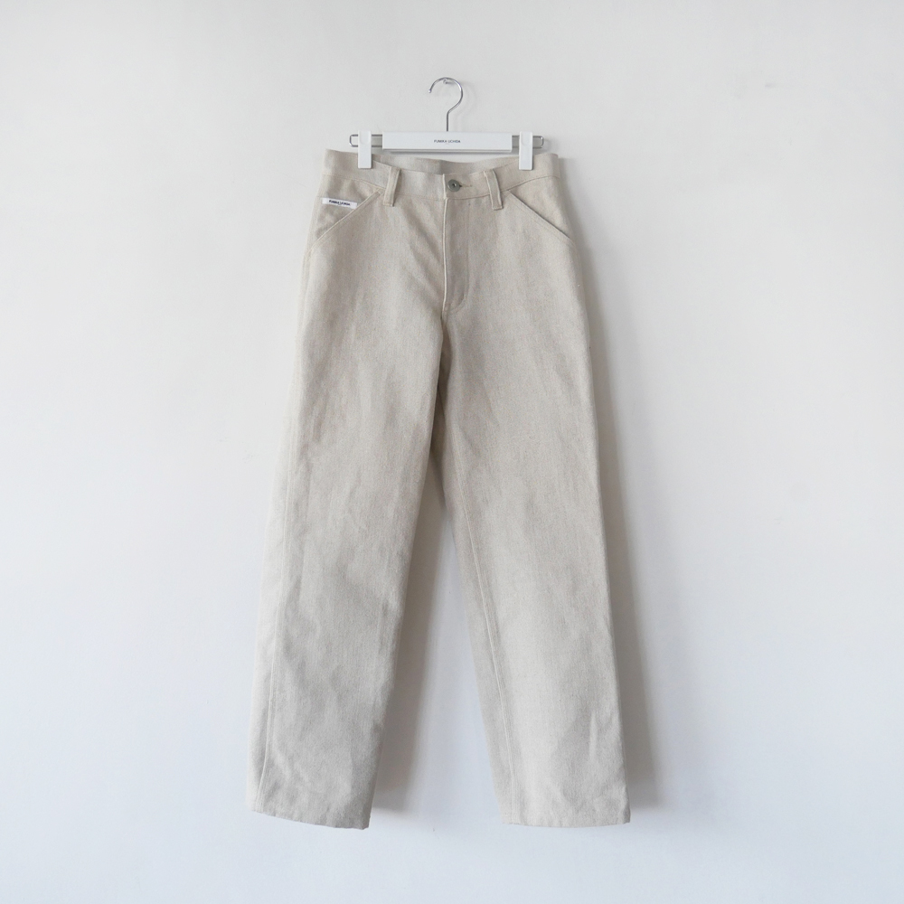 【美品】  FUMIKA UCHIDA / フミカウチダ | 2020AW | CANVAS BONDING PAINTER PANTS リネンキャンバス ペインターパンツ | 34 | 生成り | レディース