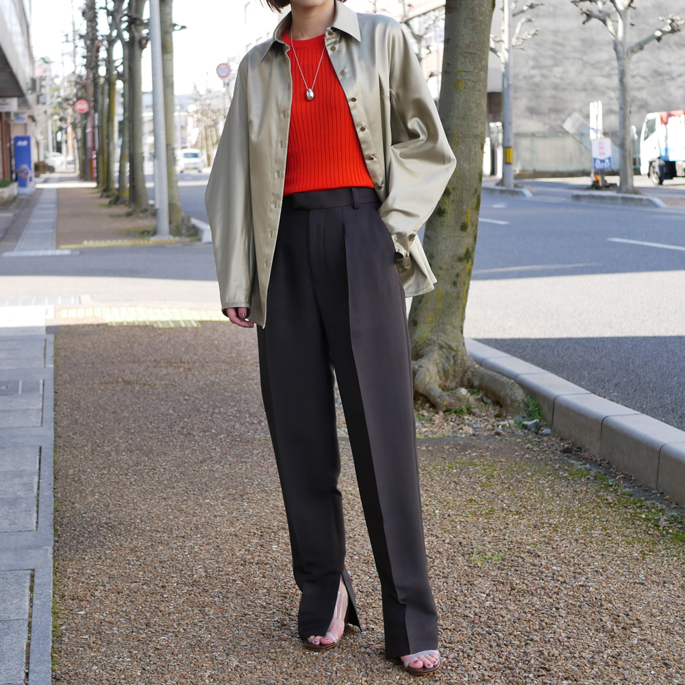 W/R 1 Tuck Slit Slacks | EUREKA FACTORY HEIGHTS