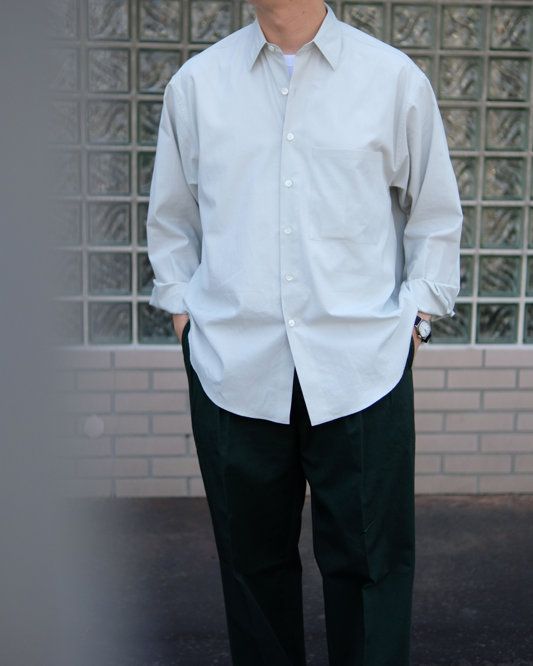 クーポンで半額☆2280円! AURALEE FINX LINEN OX BD SHIRT size3