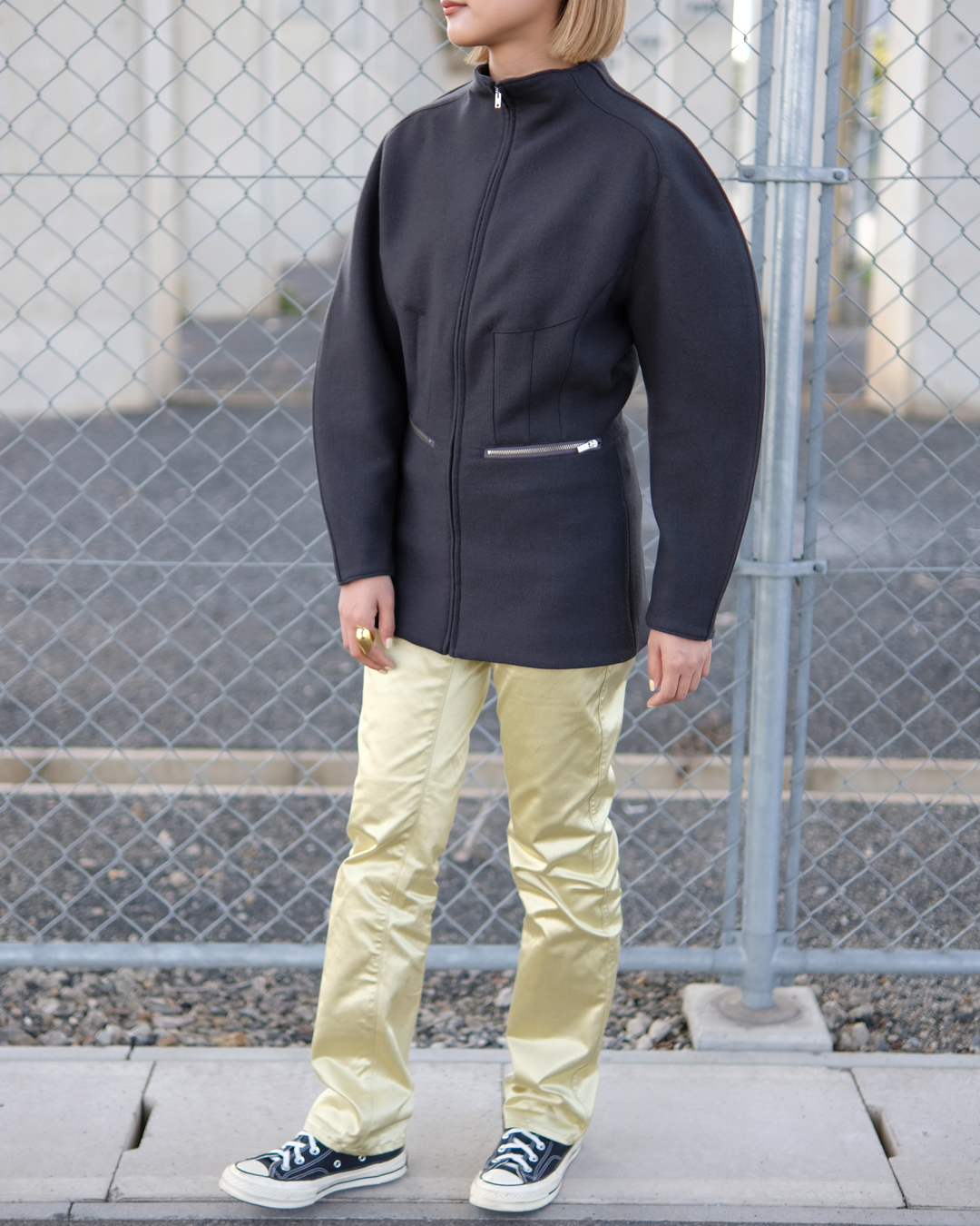 サイトや】 フミカ ウチダ GROSGRAIN WIDE BORDER ボーダー ベストの