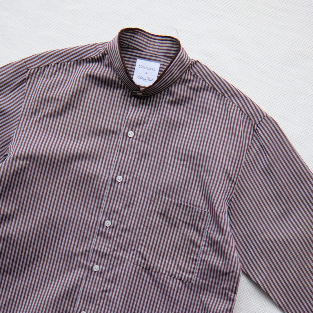 Handmade Mao Shirt With Fringed Collar   EUREKA FACTORY HEIGHTS