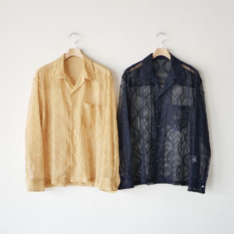 unusedwomens-opencollargourdpatternmeshshirt