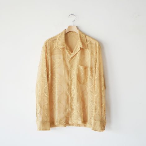 unusedwomens-opencollargourdpatternmeshshirt