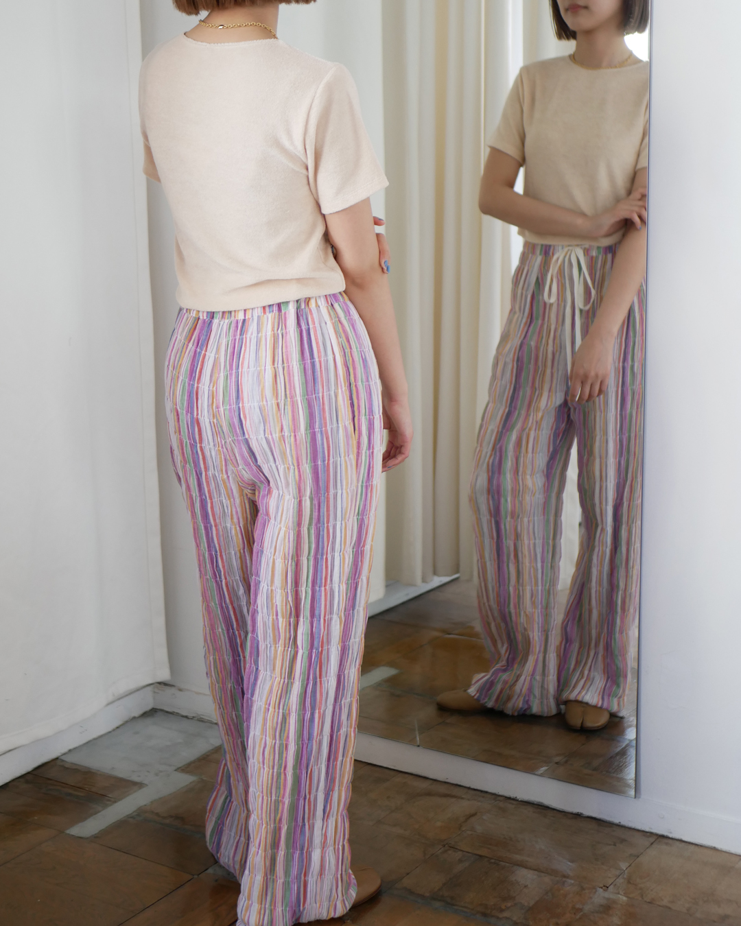pelleq-shirringwaistrubbertrousers