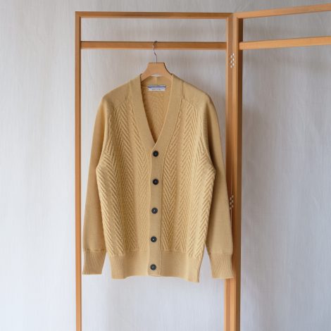 cristaseya-yellowherringboneknitcardigan