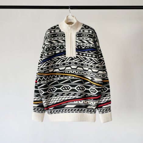 fumikauchida-jacquardknittedoversizedreversiblehalfzipjumper