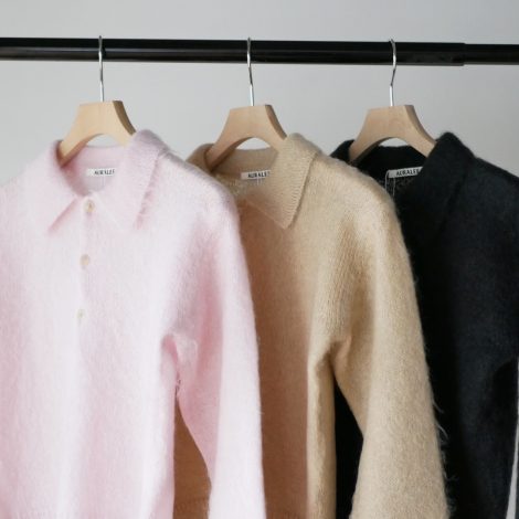 auraleewomens-brushedsuperkidmohairknitshortpolo