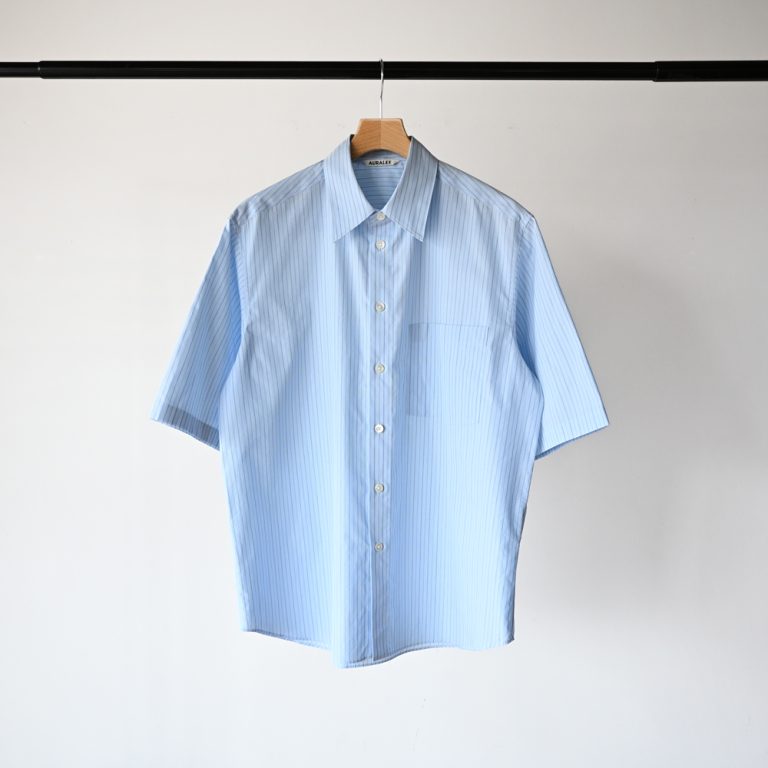auralee-suvinhighcountclothstripehalfsleevedshirt
