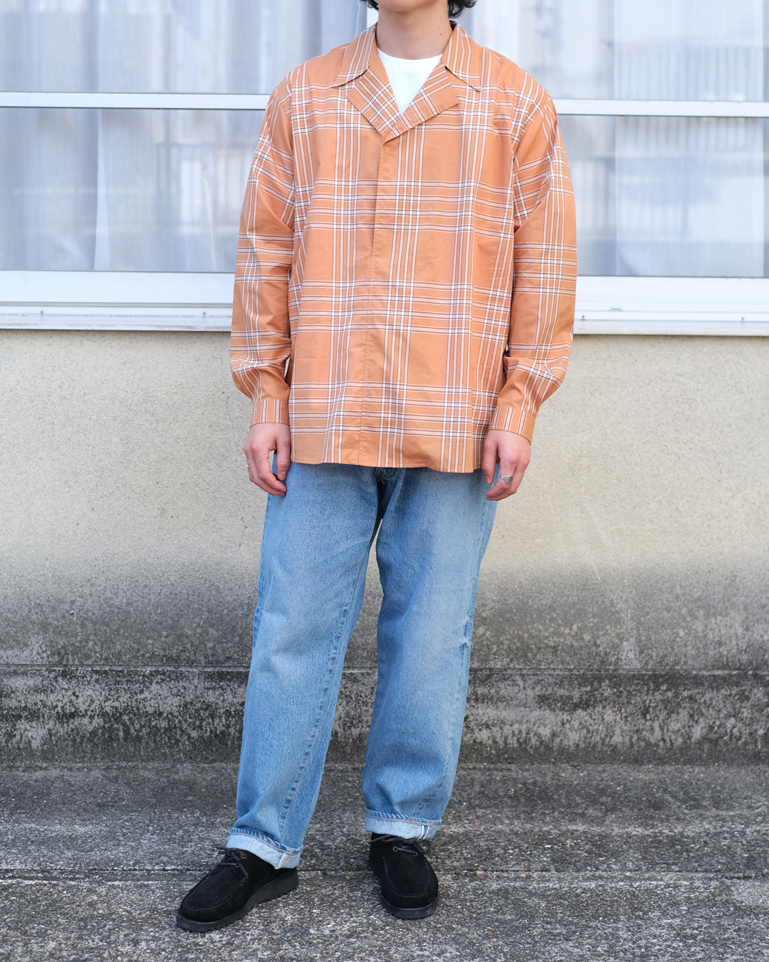 auralee-washedfinxtypewritercheckposhirt