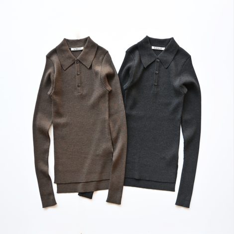auraleewomens-superfinewoolhighgaugeribknitpolo