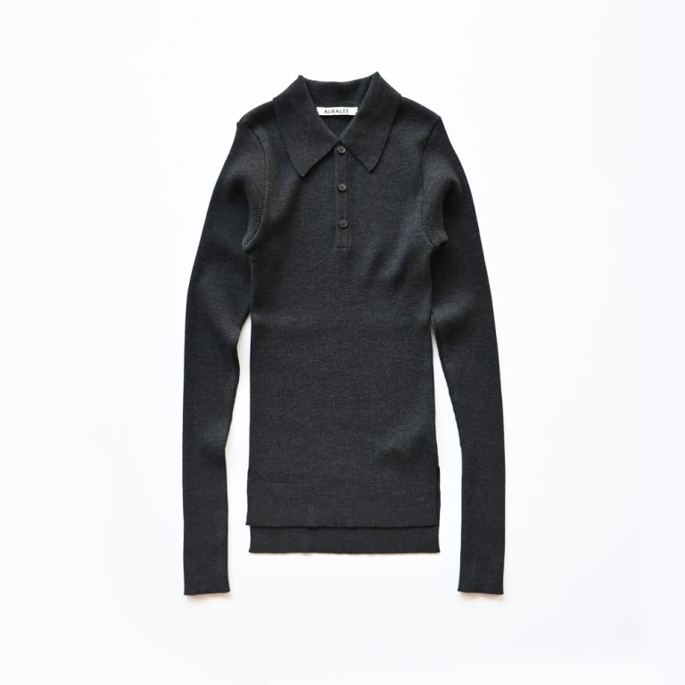 auraleewomens-superfinewoolhighgaugeribknitpolo