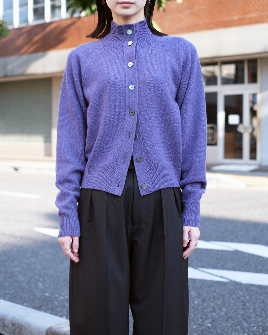 pelleq-standcollarcashmerecardigan