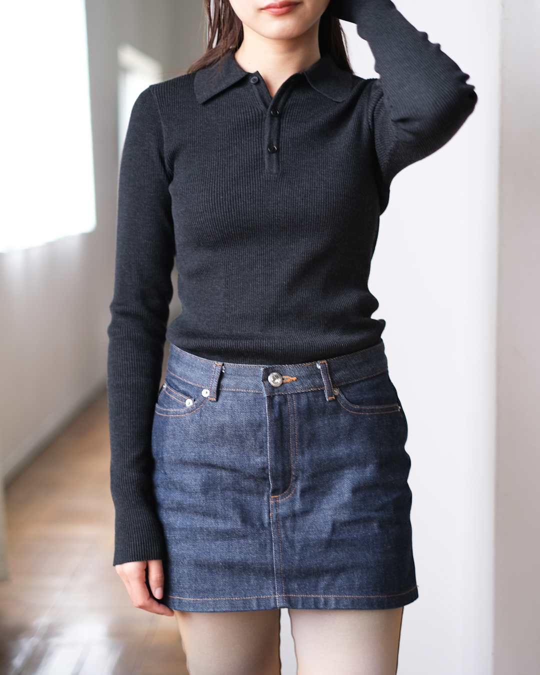 auraleewomens-superfinewoolhighgaugeribknitpolo