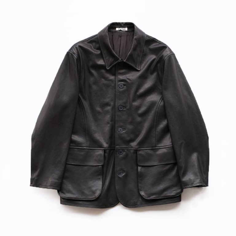 auralee-texturedlambleatherblouson