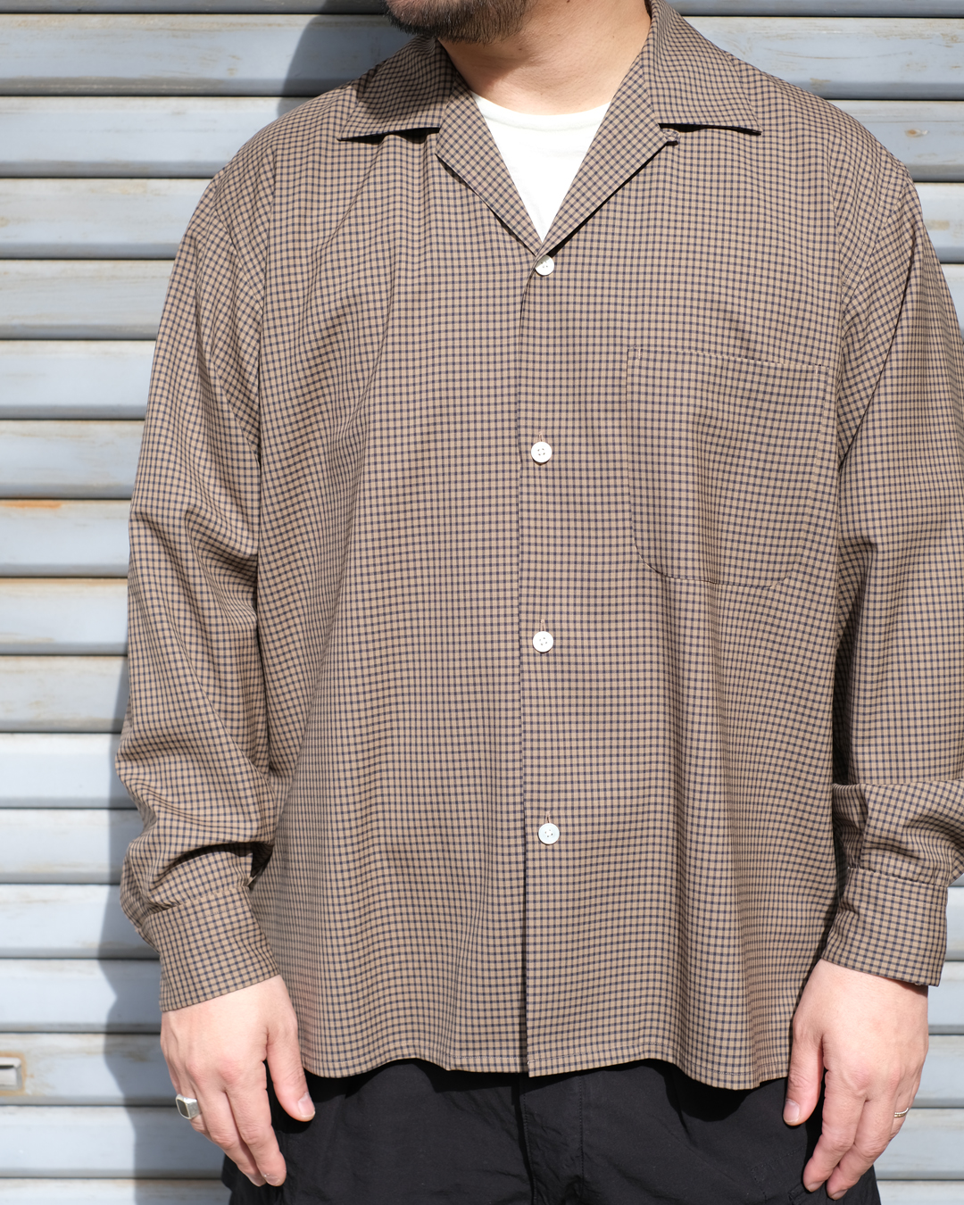 kaptainsunshine-summerwoolopencollarshirt