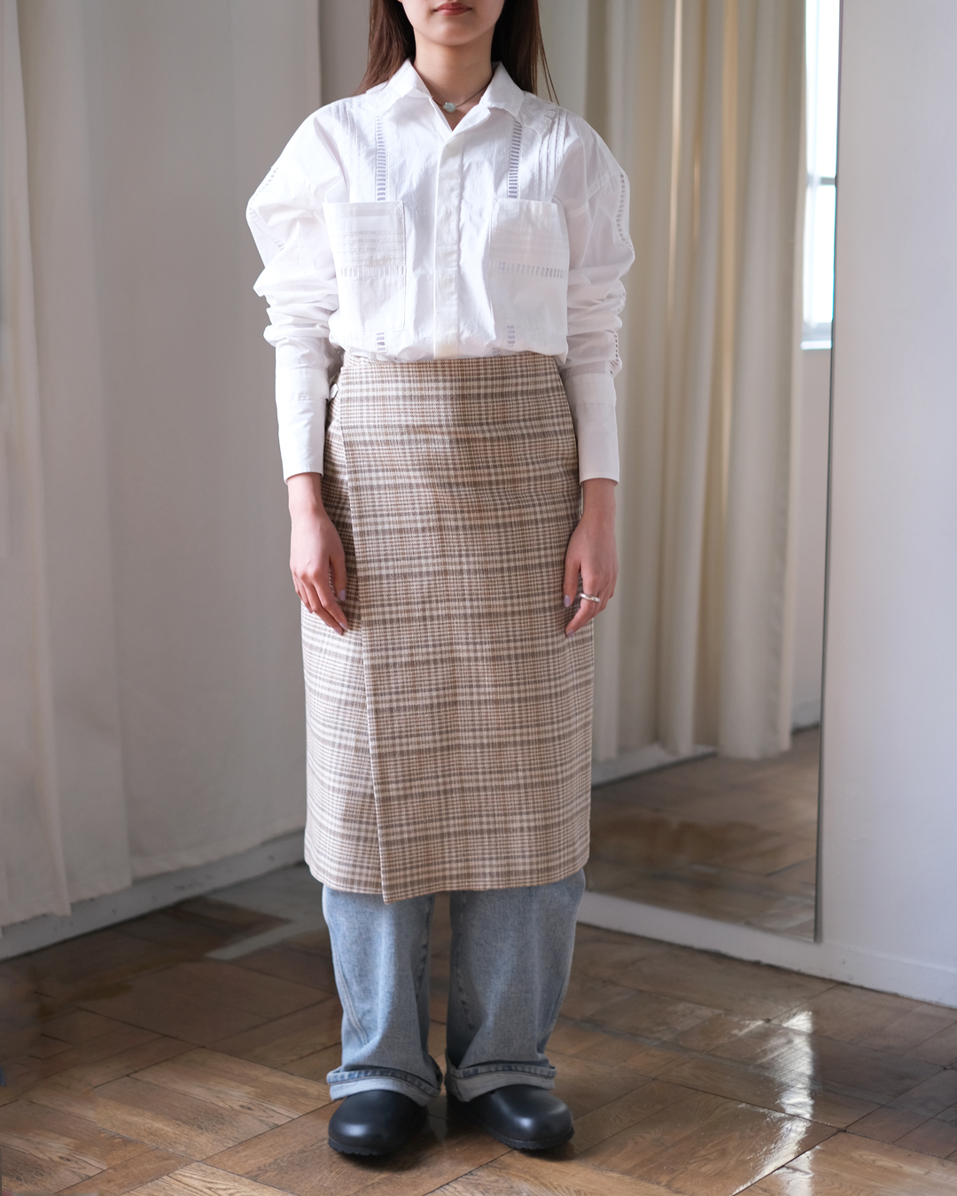 auraleewomens-silklinennepcheckwrapskirt