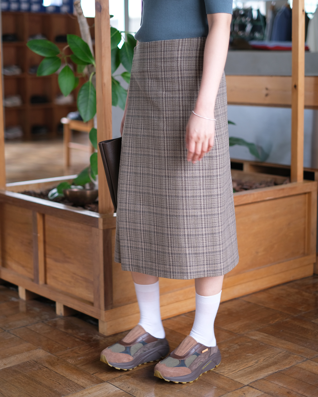 auraleewomens-silklinennepcheckwrapskirt