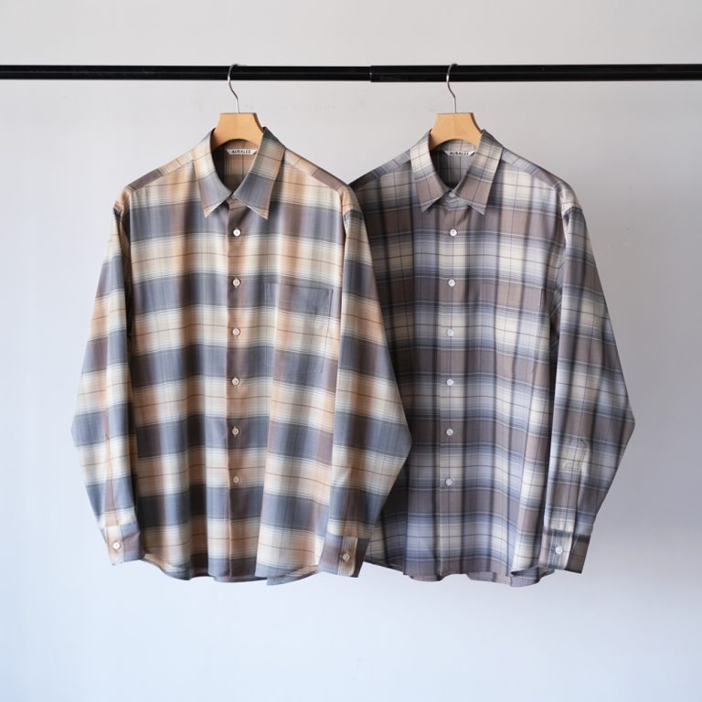 auralee-26sssuperlightwoolcheckshirt