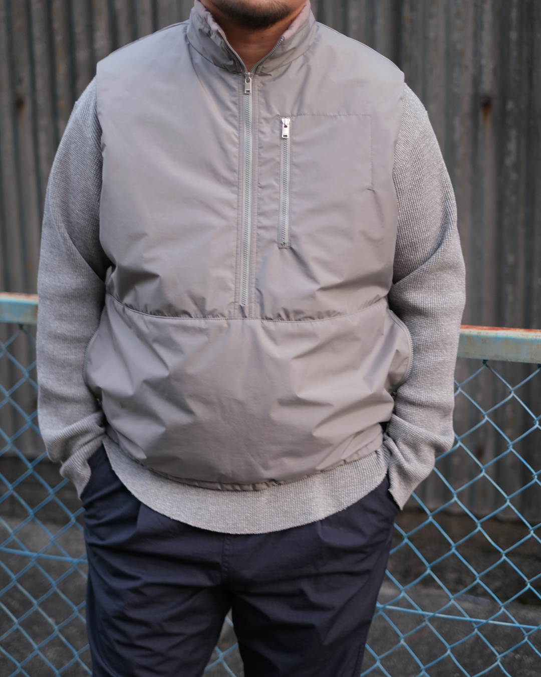 nonnative-hikerpulloverpuffvestpolyesterminiripstopwindstopper3l