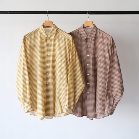 auralee-26ssairylightcottoncheckbigshirt