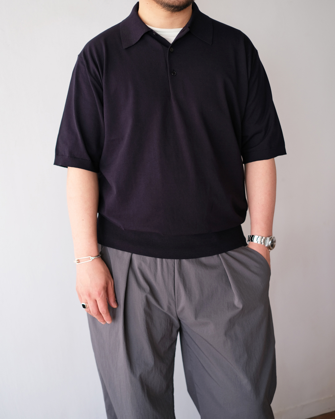 auralee-gizahighgaugeknitpolo