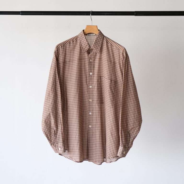 auralee-26ssairylightcottoncheckbigshirt