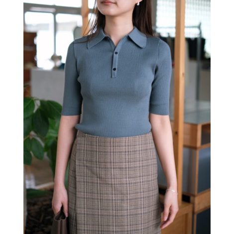 auraleewomens-cottonhighgaugeribknitpolo