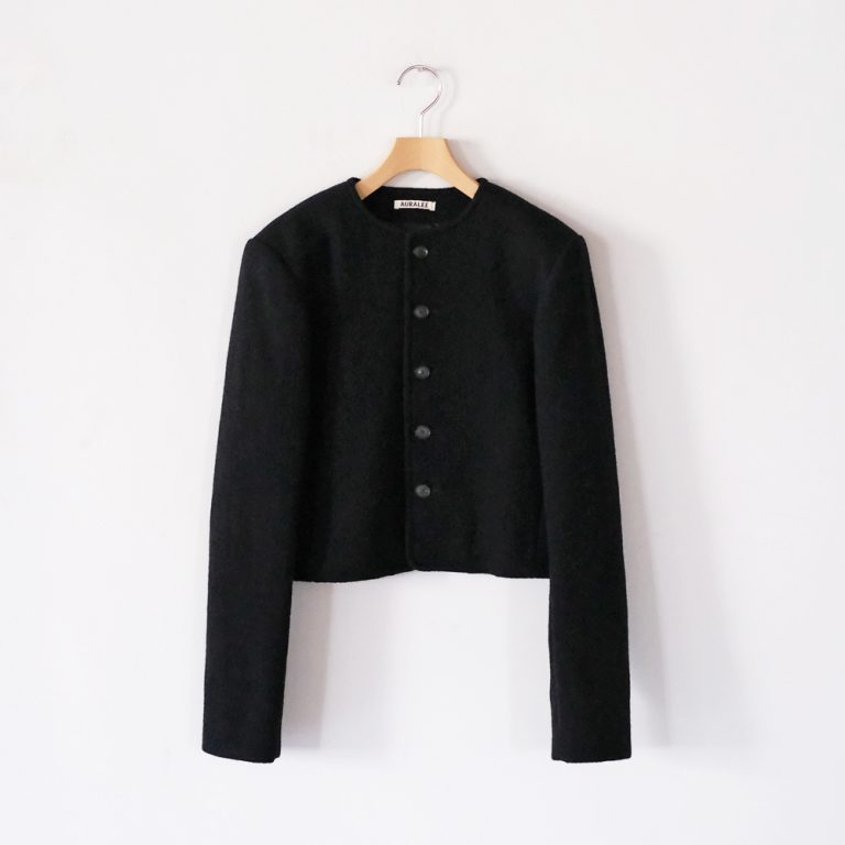 auralee-heavilyfulledwoolcottoncollarlessjacket