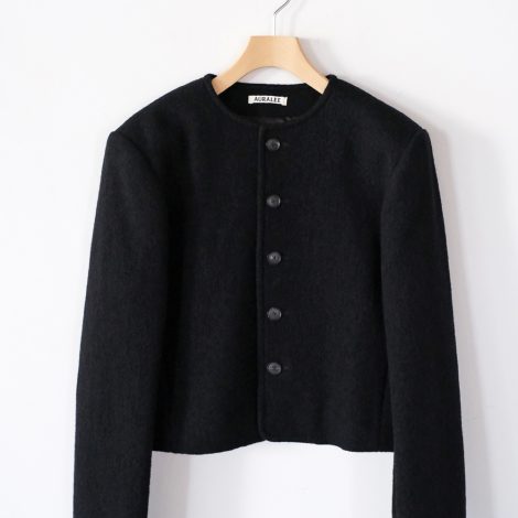 auralee-heavilyfulledwoolcottoncollarlessjacket