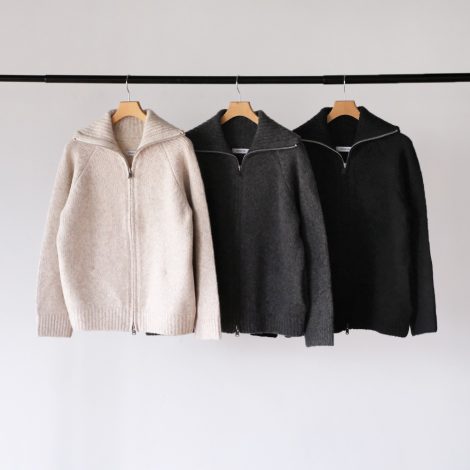 nonnative-hikerhighneckzipblousonwoolboucleknit